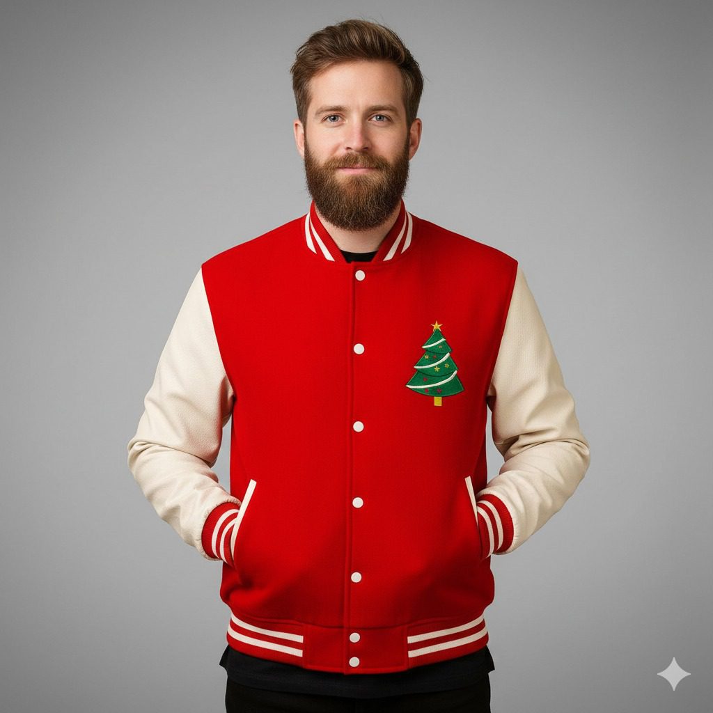 red Christmas jacket